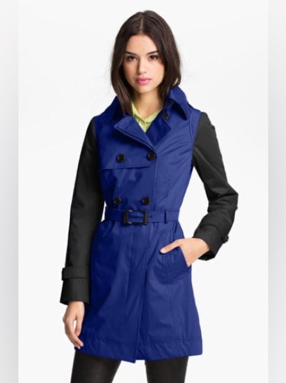 Soia & Kyo Adelle Jacket Blue Trench Coat Size S